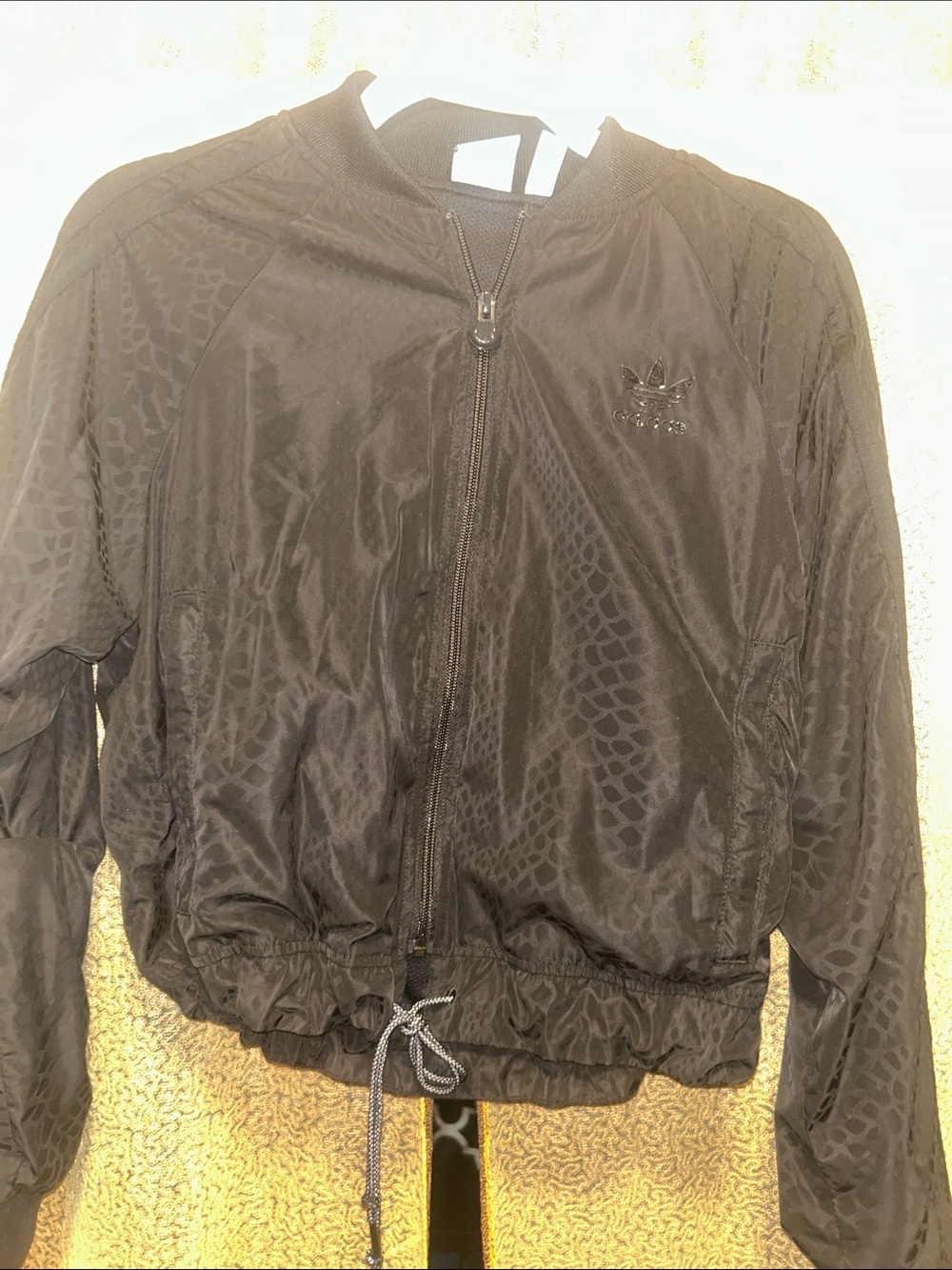adidas Black Textured Lightweight Bomber Jacket